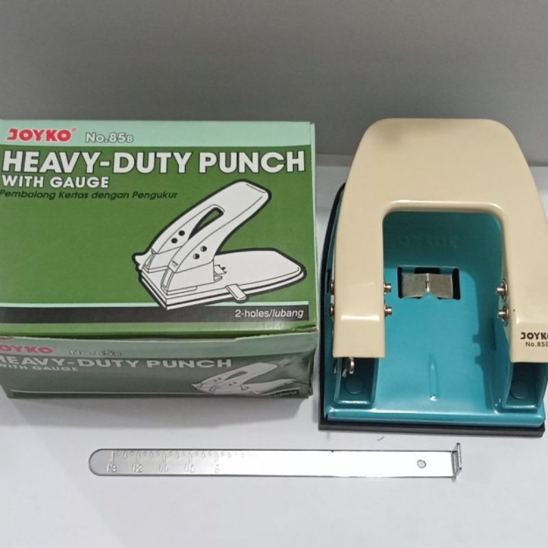 

Punch perforator pembolong kertas dengan pengukur Joyko no.85B 2 holes/lubang