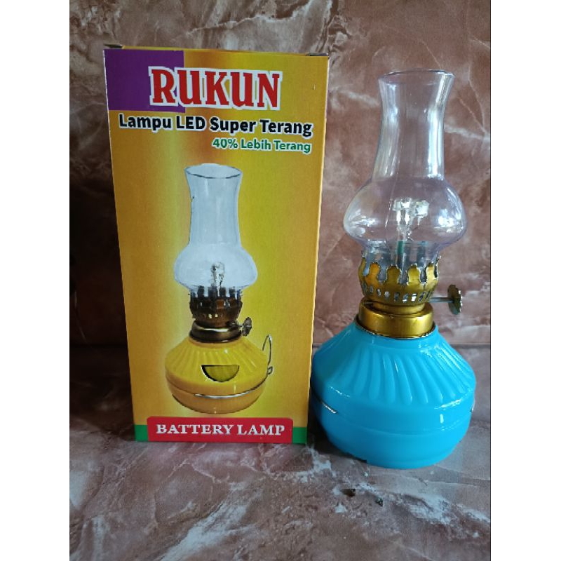 lampu teplok 2 led &1led super terang retro plastik + baterai / lampu teplok flexibel