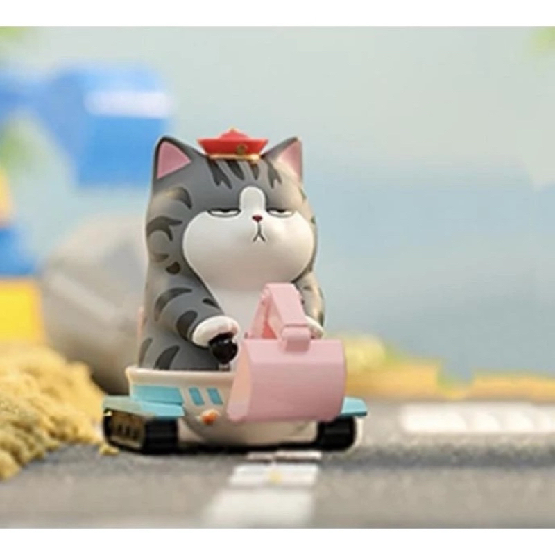 figure pajangan mainan 52TOYS Wuhuang Excavator Cat - Watch Out ride series my emperor sleep