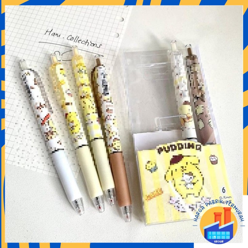 

HPT Pulpen Mekanik 0.5mm Set Isi 6 Pcs Motif Kartun Series Set Pena Gel 0.5mm Karakter Lucu Pulpen Gel 6IN1 Warna Hitam Bolpoint Tinta Gel Cair 6 Pcs Journaling Pen Alat Tulis