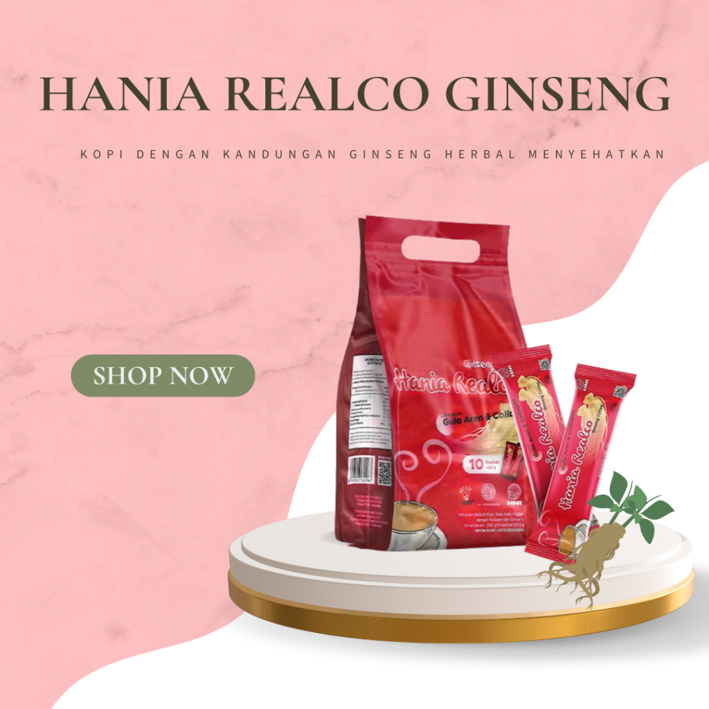 

Kopi Hania Realco Ginseng • Isi 10 Sachet • Kopi Yang Menyehatkan • HNI HPAI