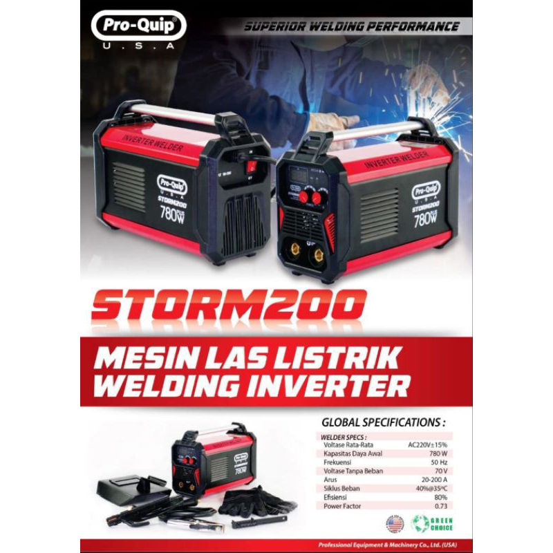 Mesin Las Listrik / Mesin Travo Las / Welding Inverter PRO-QUIP STORM200