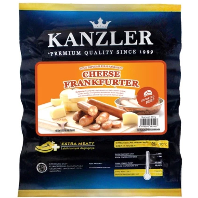 

KANZLER CHEESE FRANKFURTER / KANZLER BOCKWURST 360gr