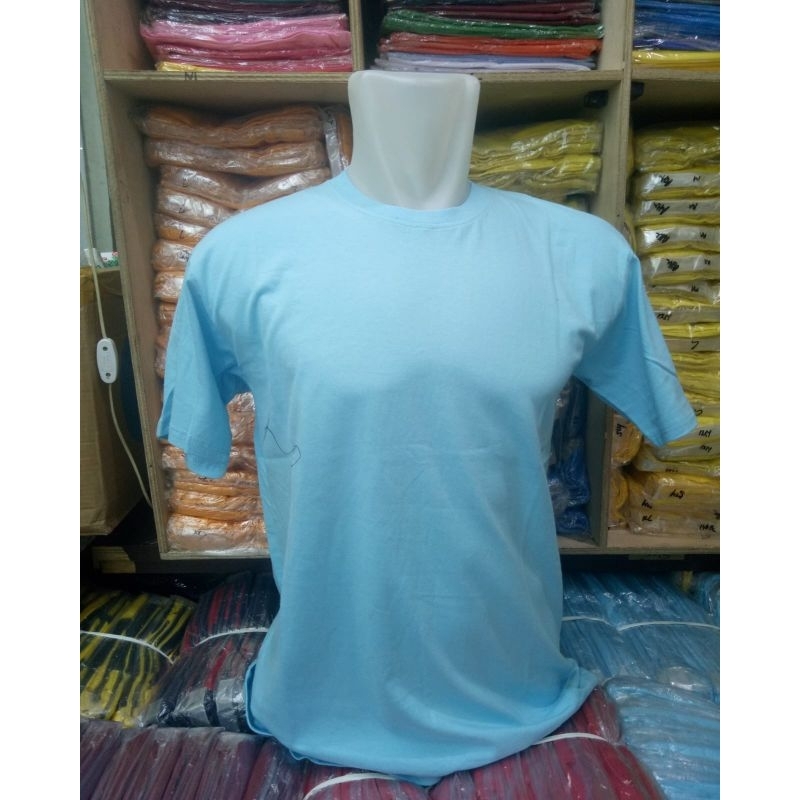 kaos pendek polos cotton combed 24s/oblong polos pendek unisex/kaos cotton combed 24s biru muda