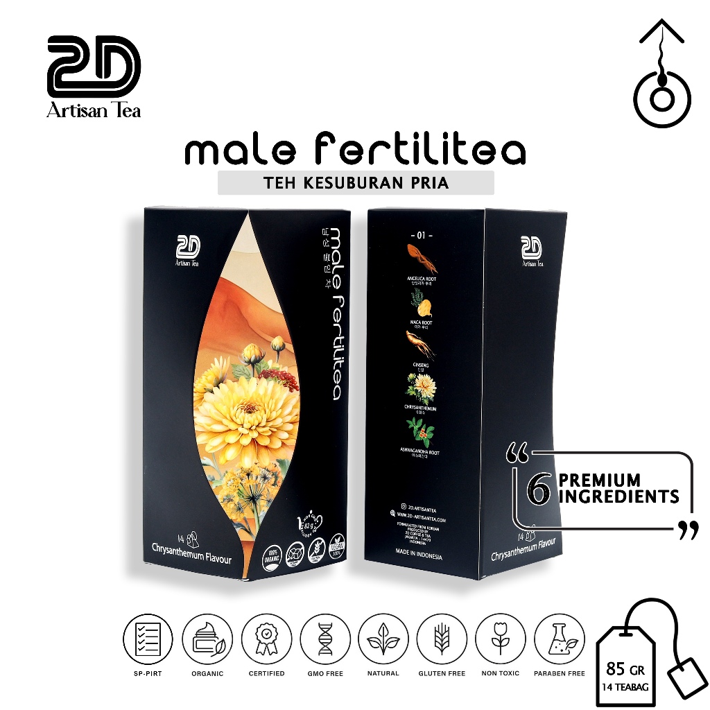 

2D Male Fertilitea 14 Hari - GINSENG | AKAR MACA | ASHWAGANDHA | AKAR ANGELICA | KRISAN | PROMIL