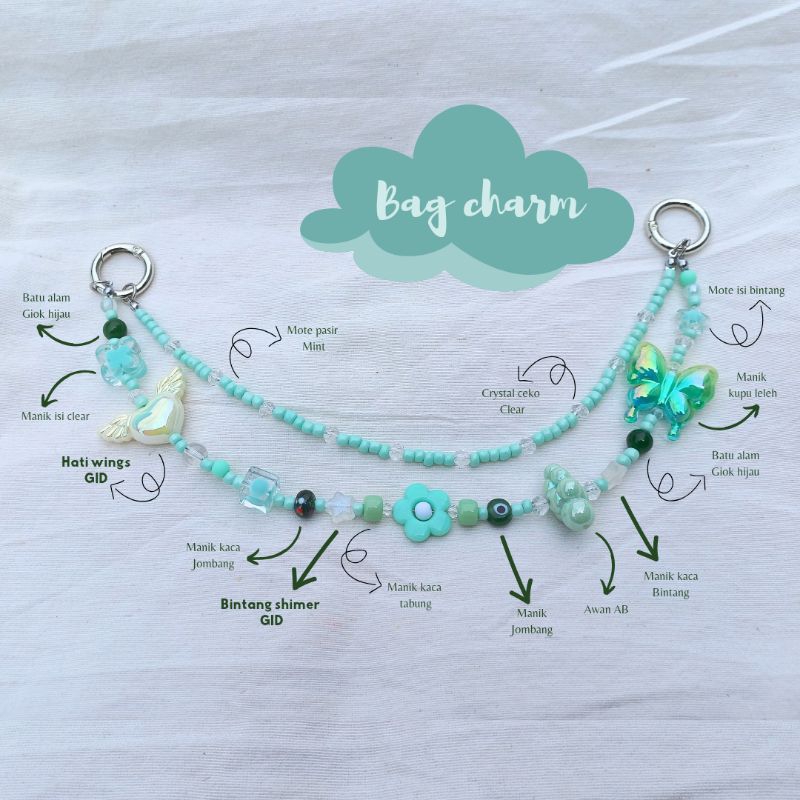 Bag charm - Bag strap manik