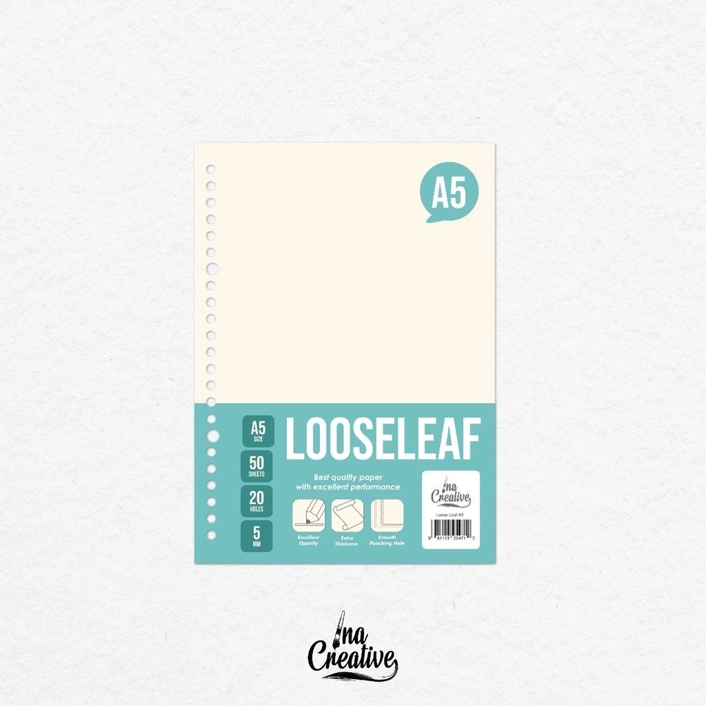 

Loose LeafINA CREATIVE Looseleaf polos A5 70gsm Kertas binder polos