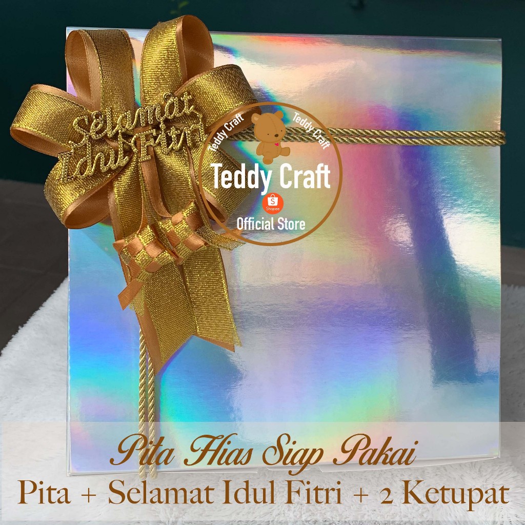 

PITA HIAS SIAP PAKAI - PITA + KETUPAT + TULISAN + KAWAT - Idul Fitri - Lebaran - Pita Hampers - Teddy Craft