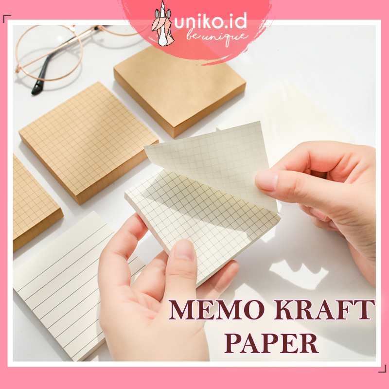 

UNIKO.ID STICKY NOTE NOTES MEMO KRAFT PAPER SERIES BROWN WHITE BASIC VINTAGE KERTAS CATATAN PENGINGAT