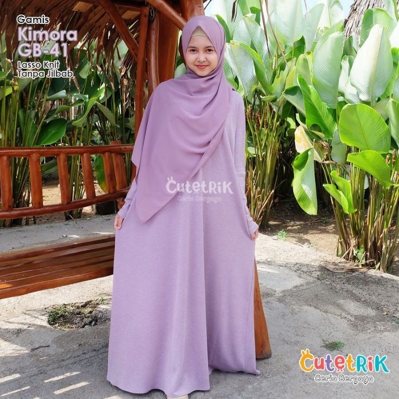Gamis Anak Kimora By Cutetrik Terbaru Gamis Anak Cewek Syar'i Polos Warna Coklat Dan Ungu Bahan Lass