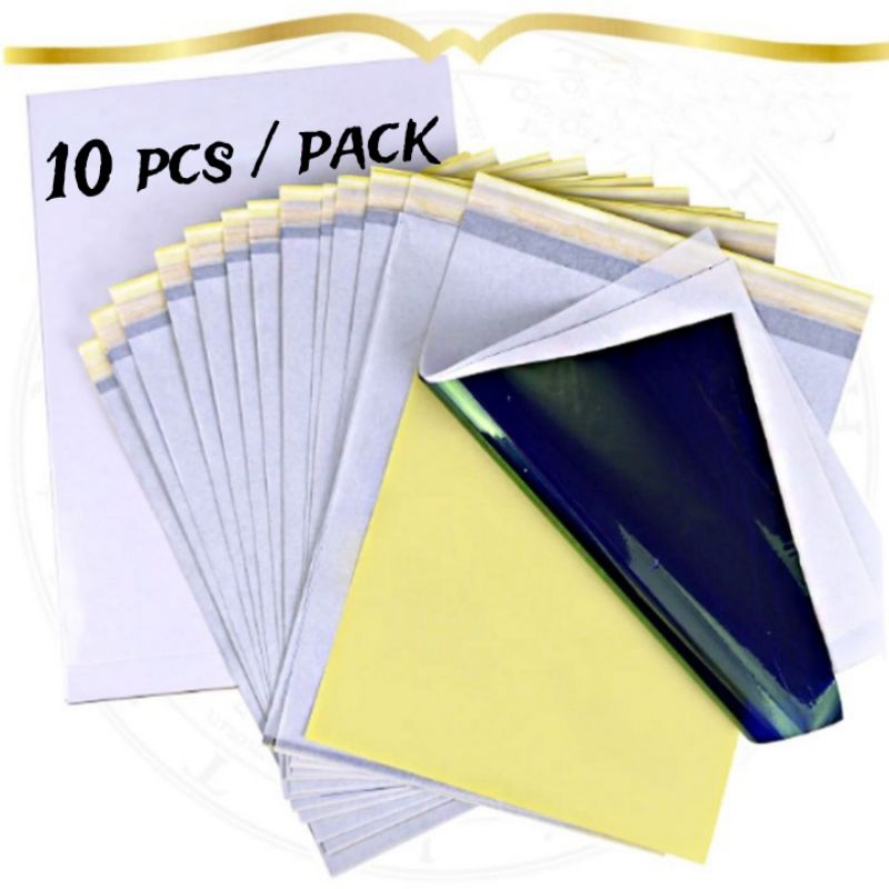 kertas tattoo 10 pcs / per pack kertas karbon thermall tattoo satu pack isi 10pcs / transfer tattoo 
