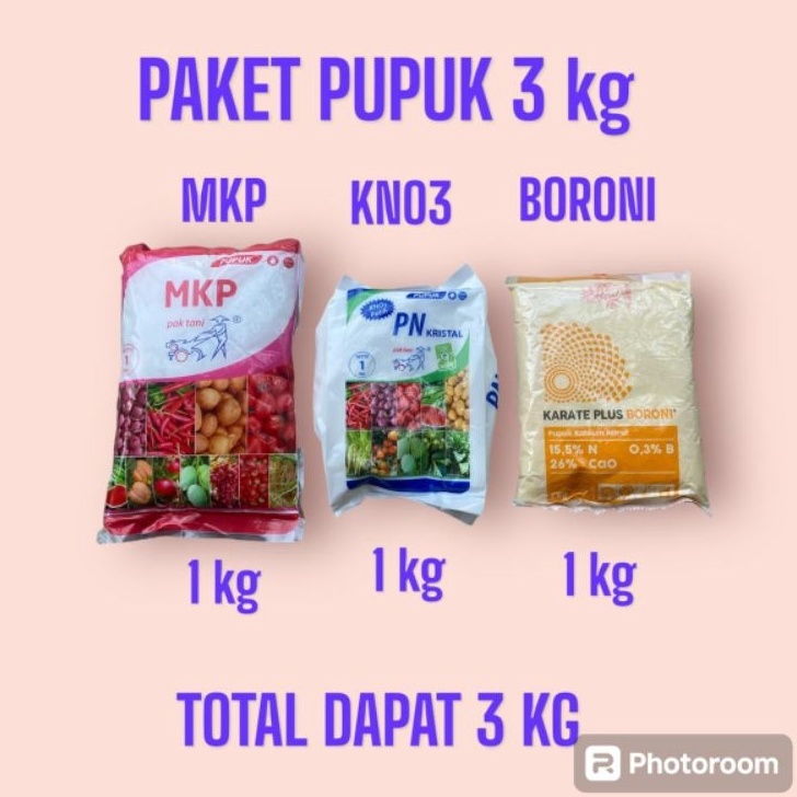 pupuk 3 kg pupuk MKP pak tani  kno3 pak tani dan boron pupuk anggur