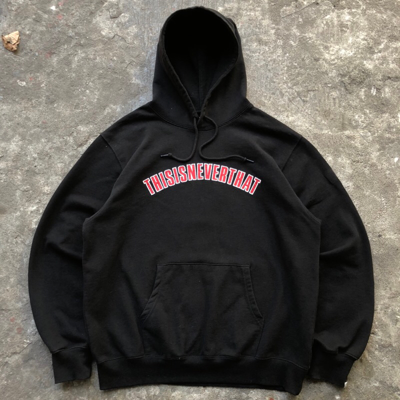 HOODIE THISISNEVERTHAT BLACK OVERSIZE