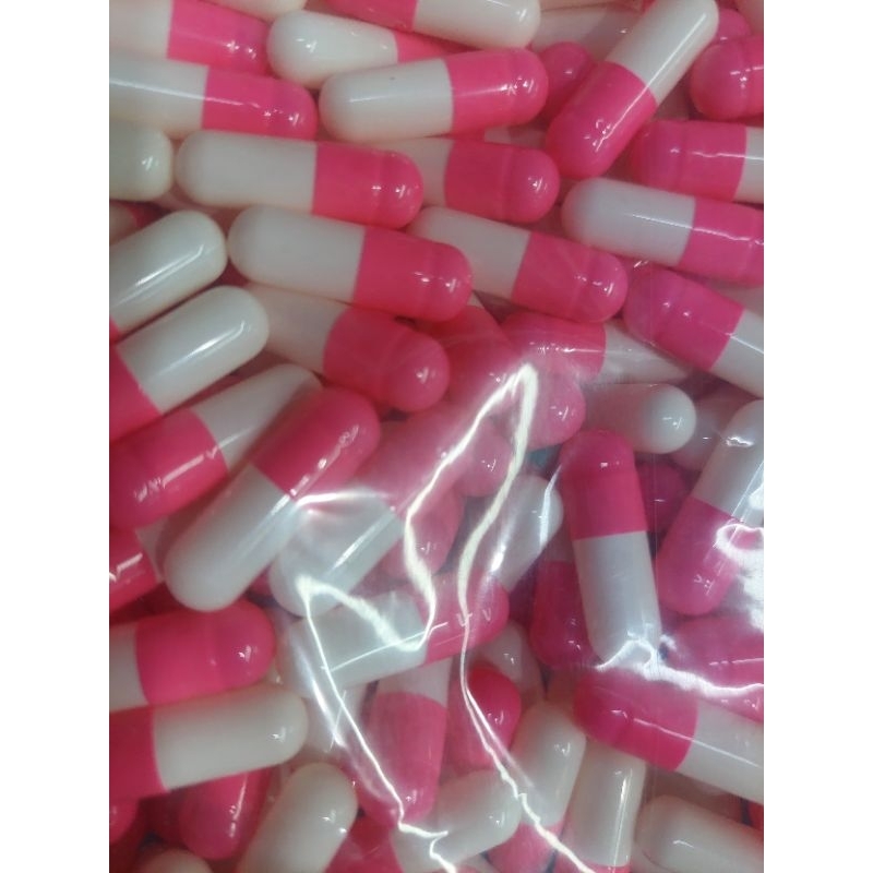 Cangkang kapsul kosong uk 00, 1.000mg. 1.000pcs. Pink putih