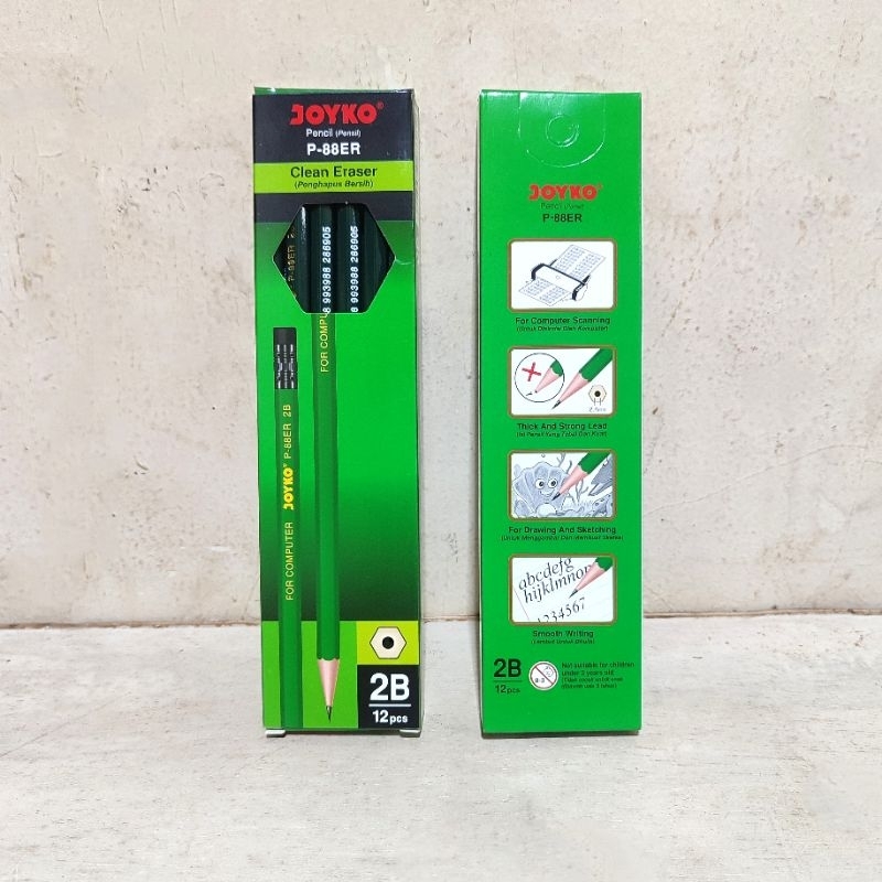 

1 Pak Pensil Joyko 2B P-88ER Isi 12 Pcs