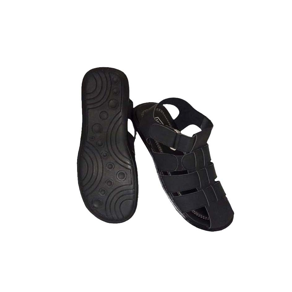 Big Size - Sepatu Sandal Pria Bustong Slide Casual Formal Kulit Asli Ukuran Besar Jumbo