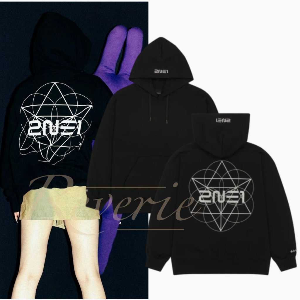 HOODIE BLACK 2NE1 LOGO BLACKJACK WELCOME BACK CONCERT TOUR KPOP MERCH COUPLE OUTFIT IDOL