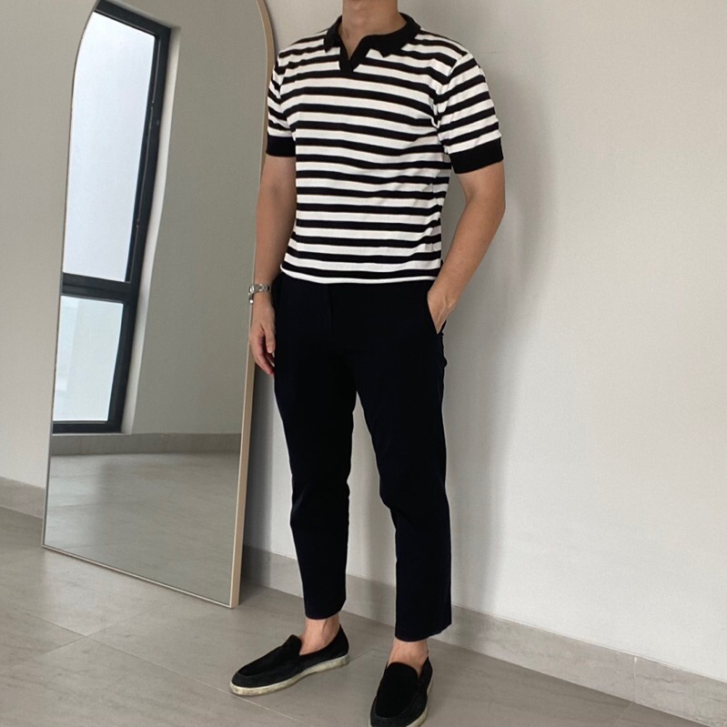 LUMIERE KNIT POLO STRIPES - ENZO