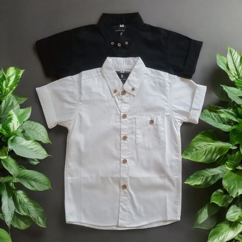 Kemeja putih anak laki laki ~ kemeja lengan pendek putih polos ~ kemeja pendek impor anak anak ~ kem