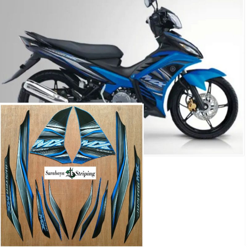 Striping sticker Yamaha Jupiter MX 135 biru tahun 2012
