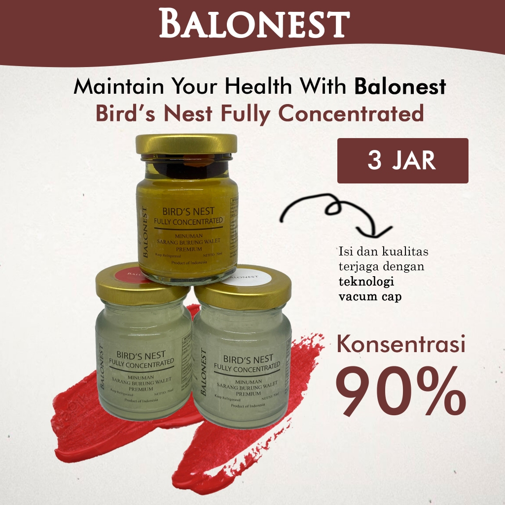 

Minuman Sarang Burung Walet Asli 100% Balonest Birdnest Fully Concentrated 3 Jar