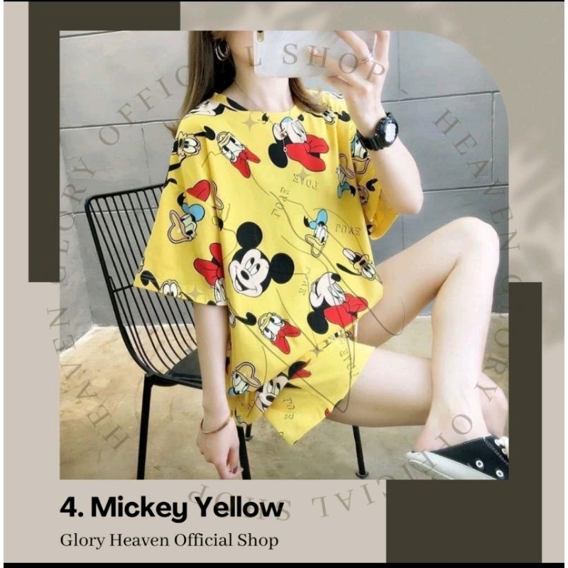 Glory XXL Baju Tidur Wanita Lengan Pendek Celana Pendek Baju Tidur Jumbo Set Piyama Import Set