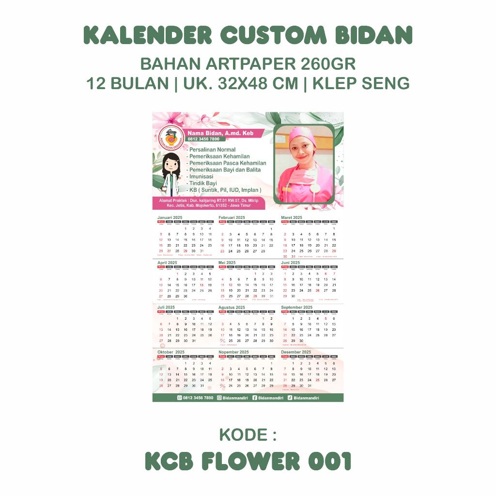 

Kalender 2025/Kalender Custom/Kalender Souvenir Bidan/Kalender Souvenir Dokter