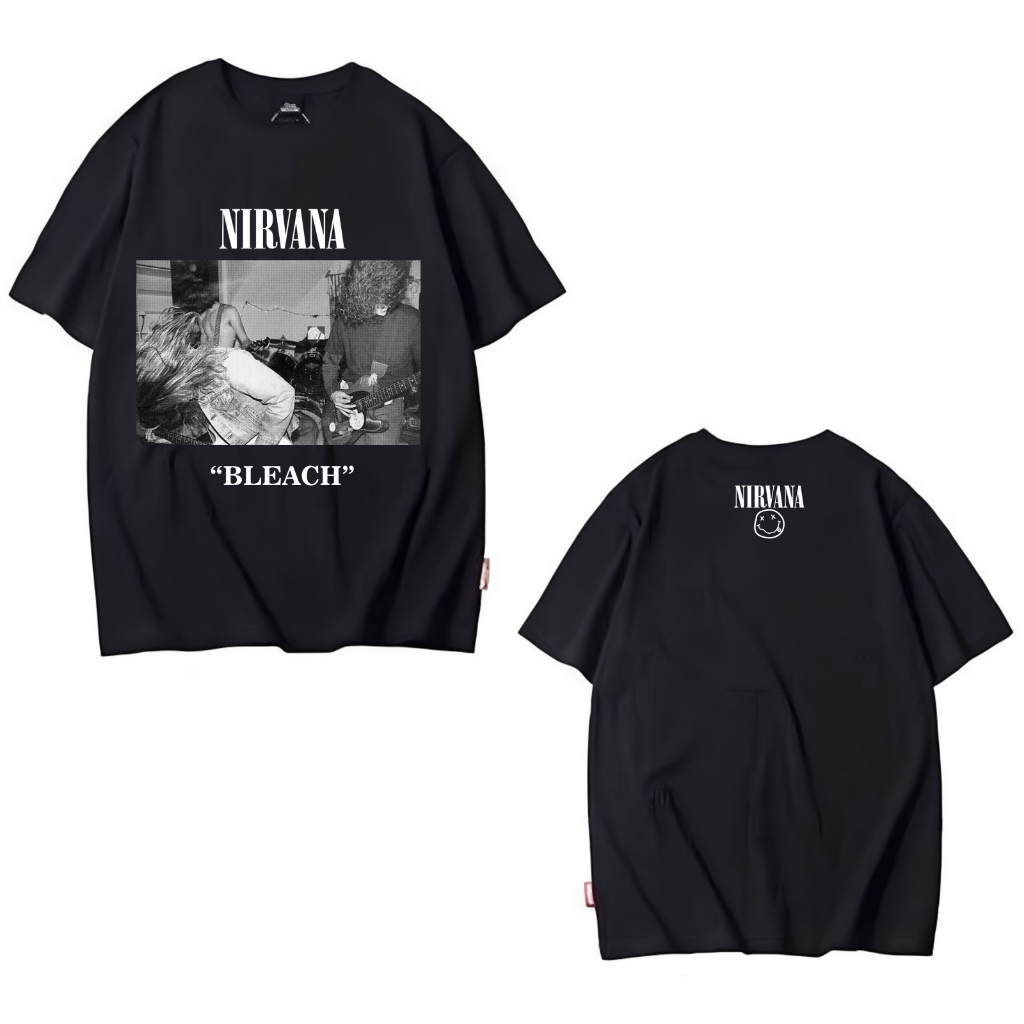 kaos nirvana bleach baju band metal hardcore distro warna hitam 30s original premium