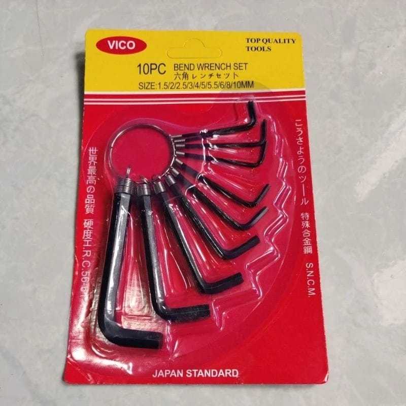kunci L set 10pcs hitam vico / kunci L set  10pcs hisuka