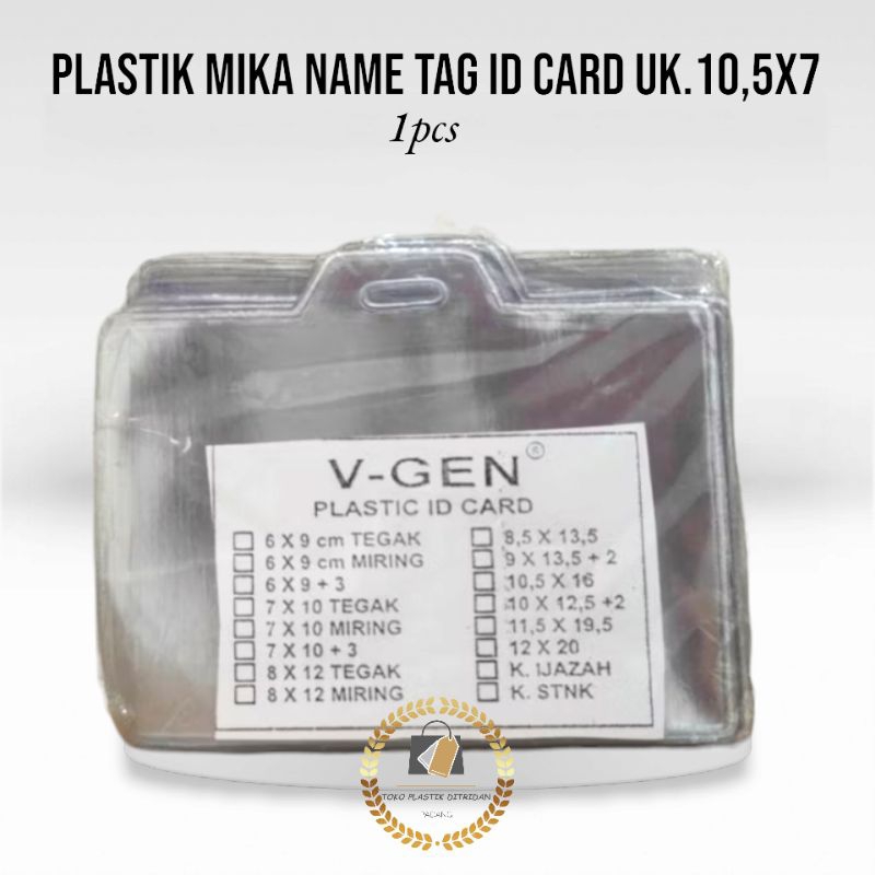 

Plastik Mika Name Tag ID Card Ukuran 10,5x7