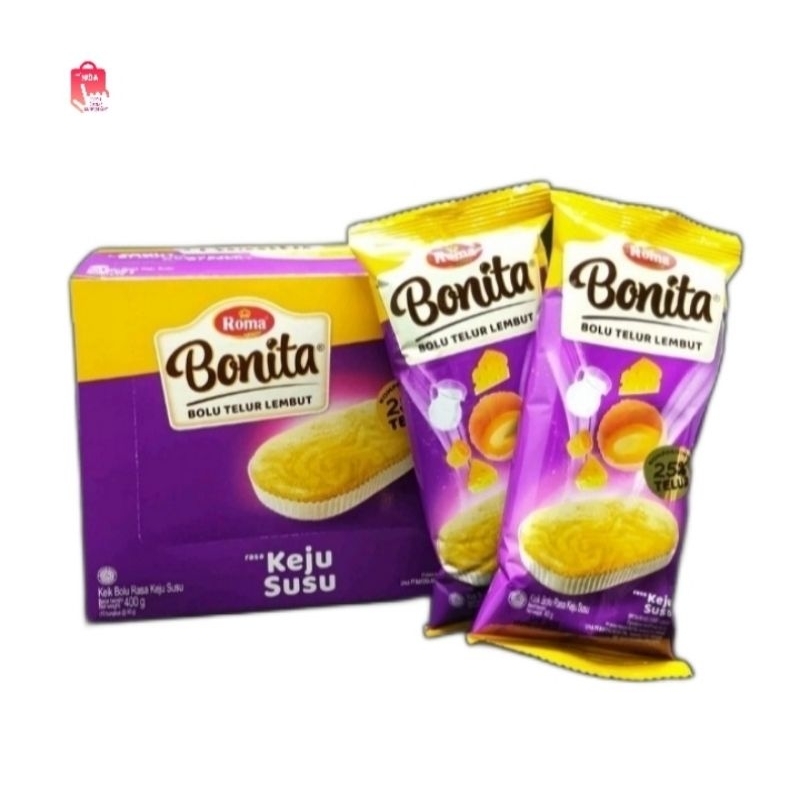 

Roma Bonita Bolu Telur Lembut Rasa Keju Susu (1 box/12 pcs)