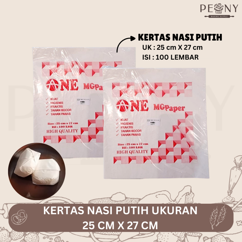 KERTAS NASI PUTIH / KERTAS NASI KFC / KERTAS NASI PUTIH 25 X 27 CM