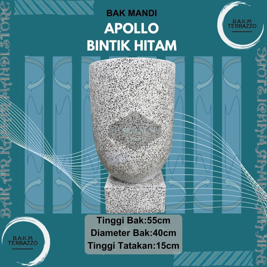 BAK AIR KAMAR MANDI KERAMIK | BAK MANDI TERASO | TIPE APOLLO BATU HITAM | BAKAIRKAMARMANDI