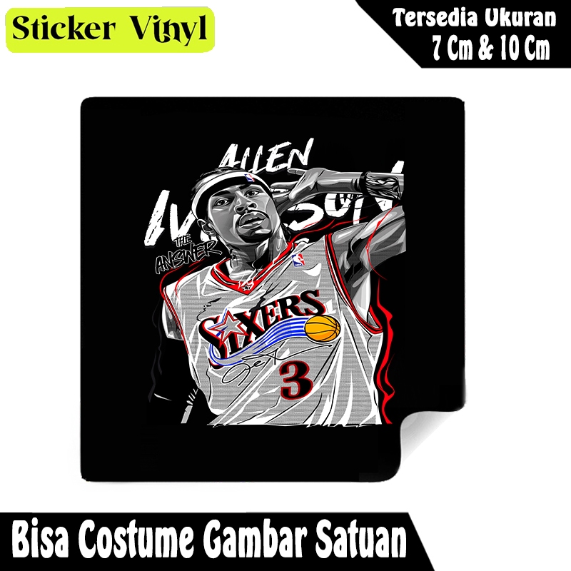 

Radit667 Stiker Sticker Allen Iverson The Answer Pemain Basket Bahan Vynil Tahan Air