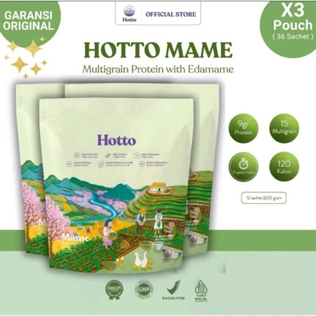 

Hotto mame 3 pouch protein multigrain with edamame