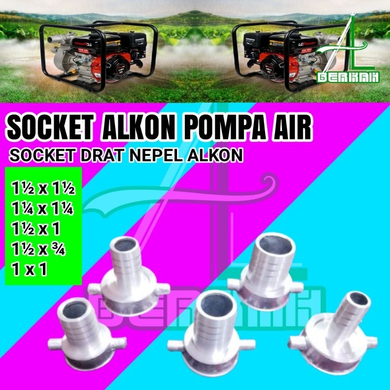 Soket Sok Drat Nepel Alkon Mesin Pompa Air Semua Ukuran Diameter 1 Inch Socket Kopling Sock Sambunga