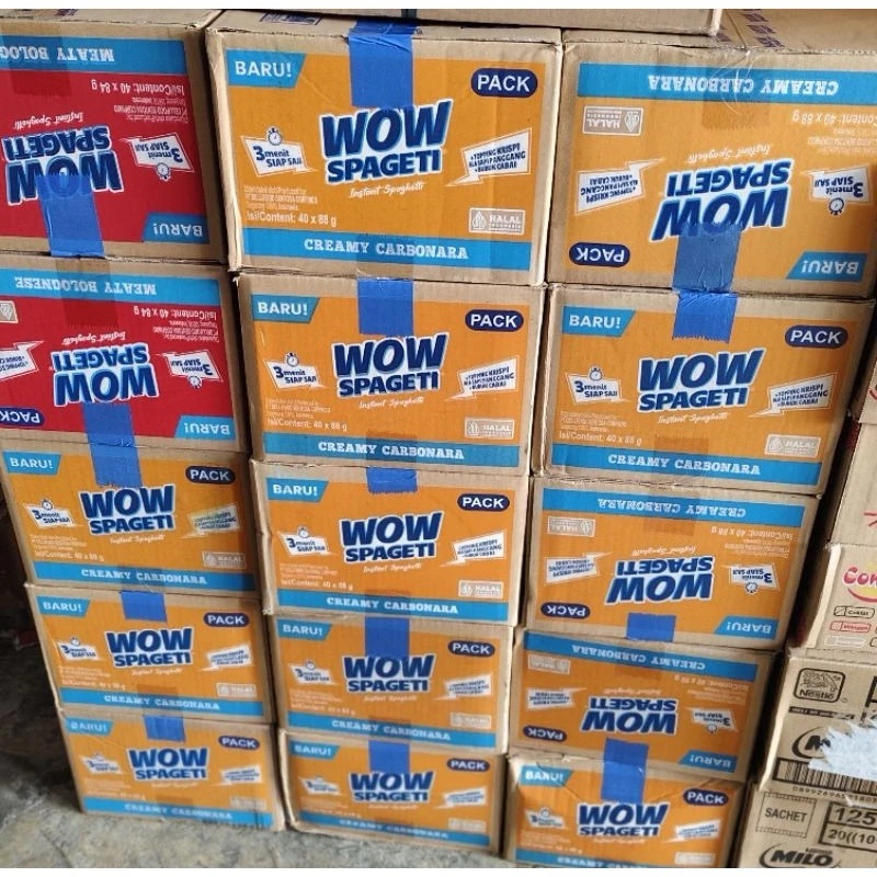 

PROMO !! SPAGETTI WOW CARBONARA !! 1 DUS ISI 40PCS