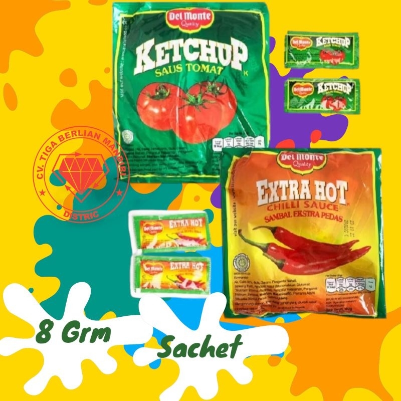 

DELMONTE#SAUS#SACHET#EXSTRA HOT 9 GRM#TOMAT 8GRM#1 PAK