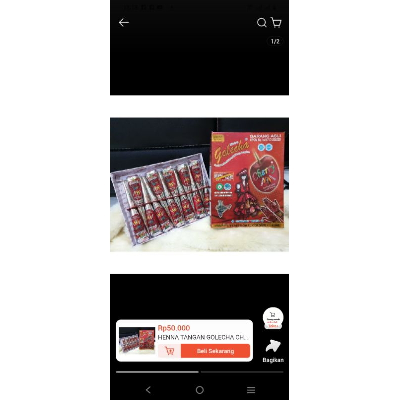 Golecha Henna Tangan Cherry Red Bpom
