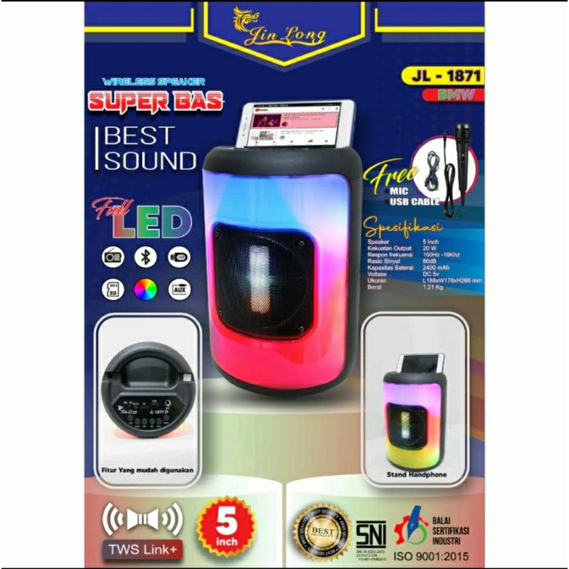Speaker Wireless Portable Jinlong Jl 1871