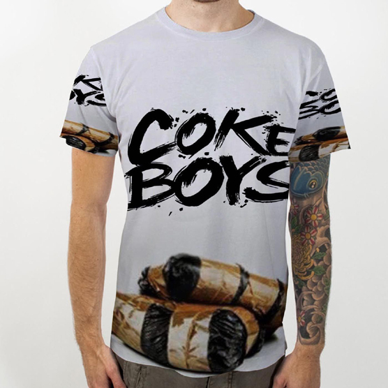 Kaos Coke Boys Rap Hip Hop French Montanana Tshirt Bahan Polyester Jersey | Casual T-SHIRT Size S M 