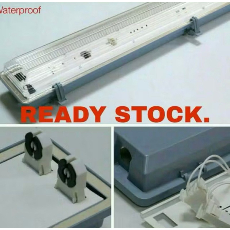 KAP TL LED 2x36 WATERPROOF 120 CM RUMAH LAMPU T8 TL LED
