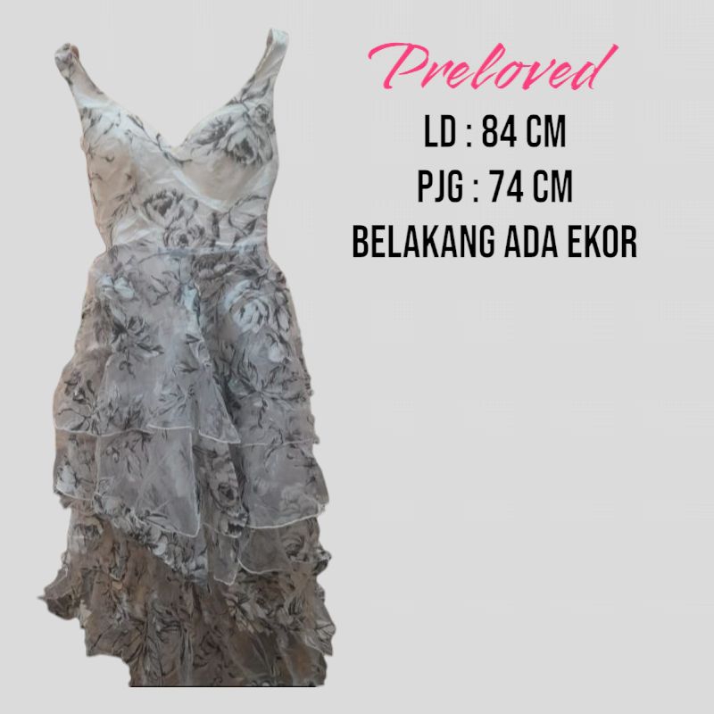 Dress Abu brukat Bunga" abu