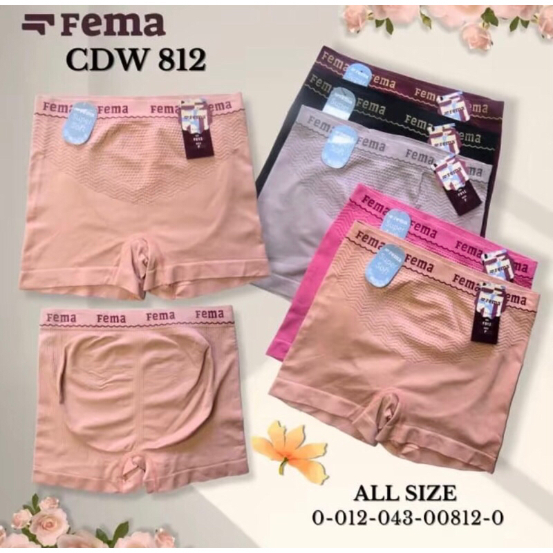 3, 6, 12Pcs Fema 812 CD Celana Dalam Boxer Semi Korset Rajut Wanita  Pendek Cewek Dewasa Nyaman