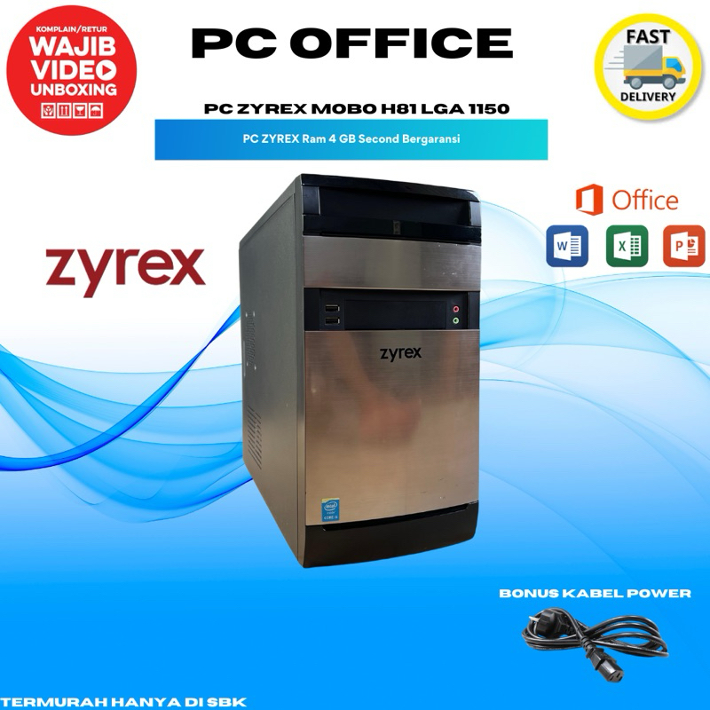 ZYREX PC OFFICE RAKITAN RAM 4GB SECOND BERGARANSI
