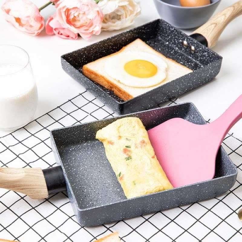 Wajan Teflon Tamagoyaki Omelette Telur Anti Lengket Egg Pan Kotak Frying Pan Tamago Waving