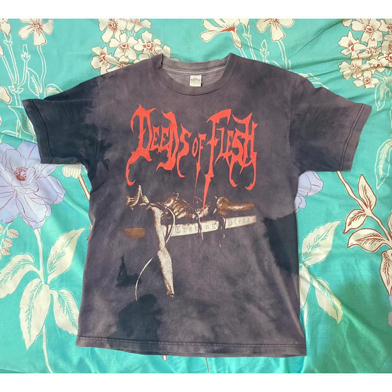 Kaos Band Deeds of Flesh Trading Pieces Brutal Death Metal Band T Shirt Vintage rarefinds