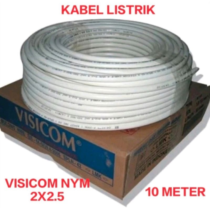 KABEL LISTRIK VISICOM NYM 2X2.5 (10 METER) ECERAN KABEL VISICOM TEMBAGA ASLI 10 METER