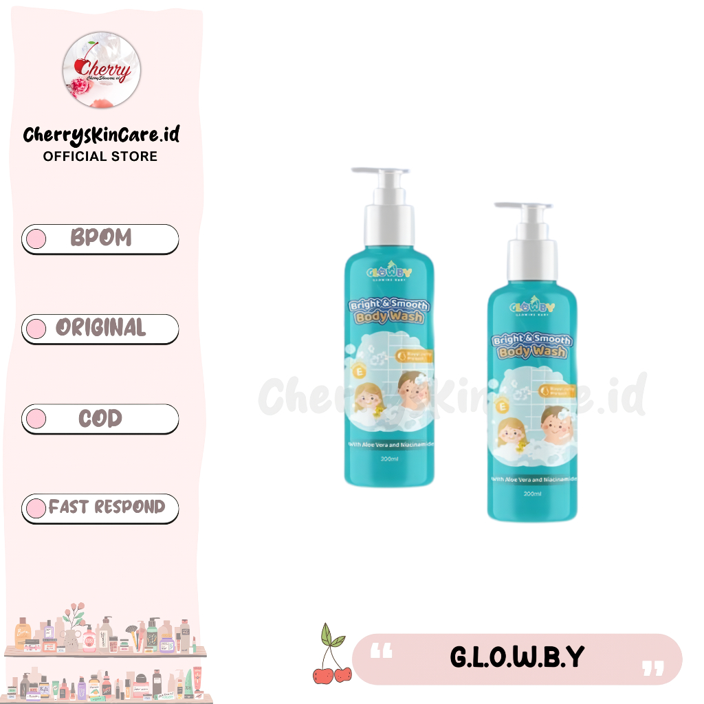 ❣️Cherryskincare.id❣️ GLOWBY Bright And Smooth Body Wash Sabun Pencerah Kulit Anak