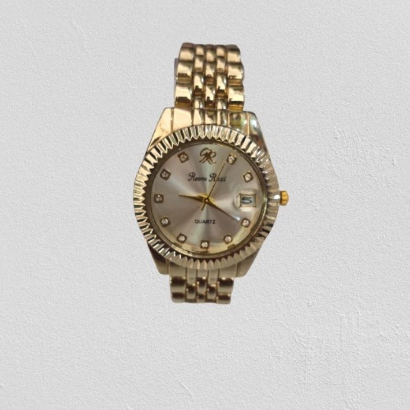 JAM TANGAN RANTAI EMAS WANITA  TANGGAL AKTIF